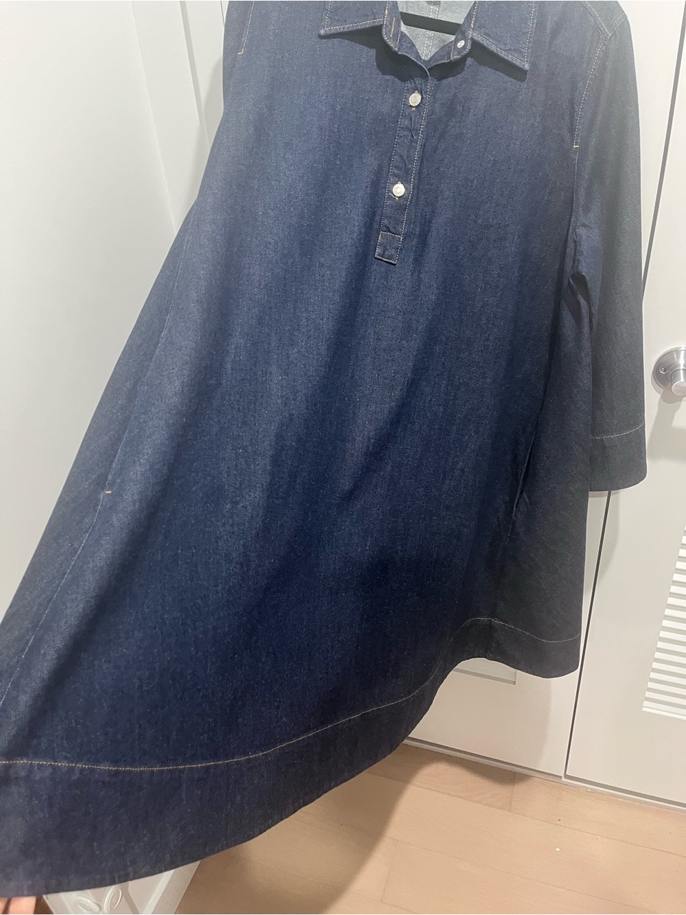 COS Size 12 Dark Blue Denim Swing Shirt Dress - Picture 4 of 5